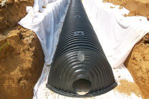 Kombination Gründach & Rigole an der FH Jülich durch INTEWA