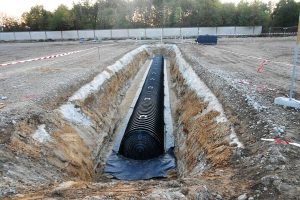 Regenwasser-Versickerung bei Mercedes in Krefeld durch INTEWA